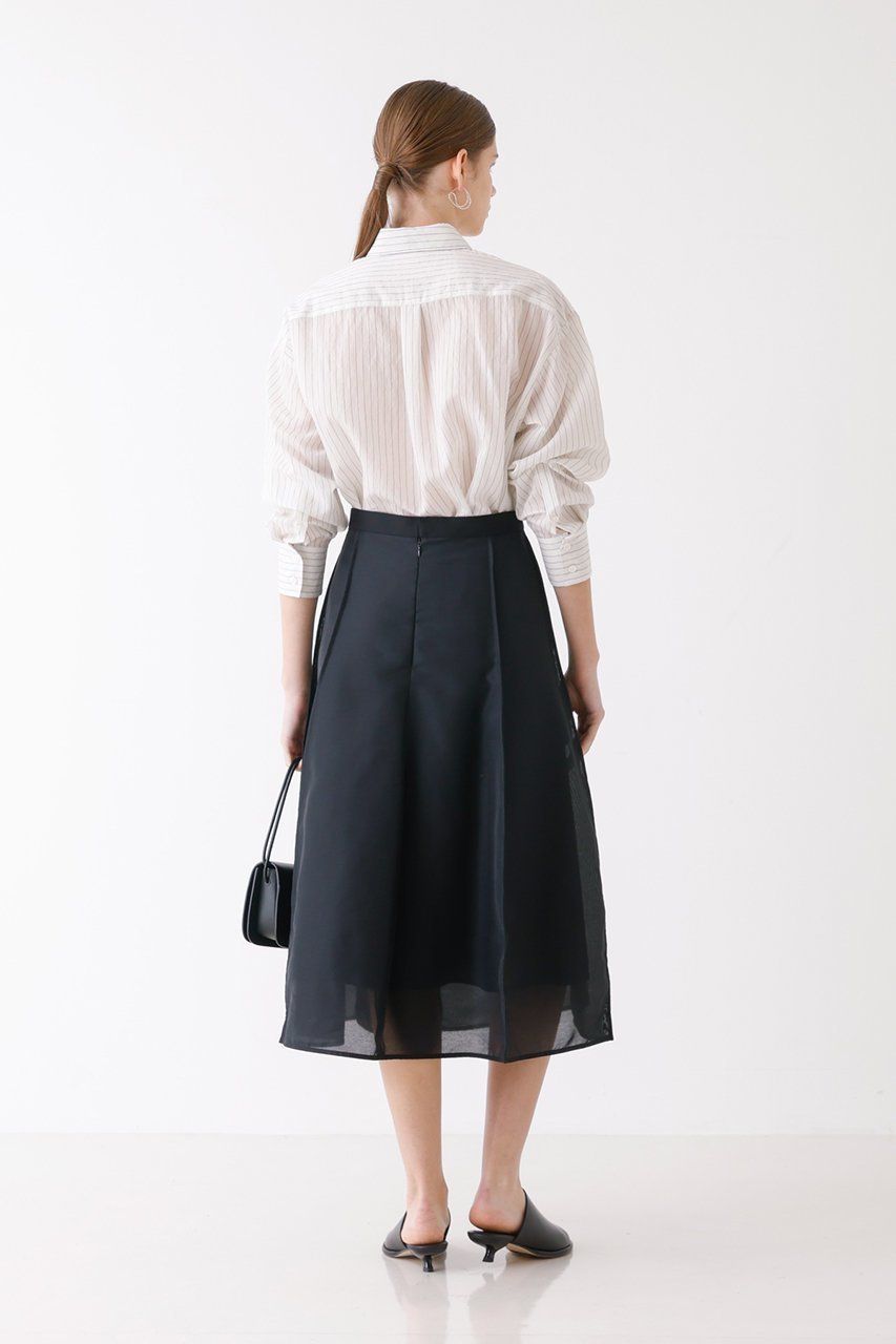 【デザイン ワークス/DESIGN WORKS】のオーガンジーフレアスカート 人気、トレンドファッション・服の通販 founy(ファニー) 　ファッション　Fashion　レディースファッション　Fashion for Women　スカート　Skirts　Aライン・フレアスカート　A-Line & Flared Skirts　ロングスカート　Long Skirts / Maxi & Midi Skirts　オーガンジー　Organza Fabric　シアー　Sheer, See-Through　バランス　Balance, Style Balance　ロング　Long, Long-Length　人気　Popular, Best Seller　other-8|ID: prp329100004357108 ipo3291000000032847695