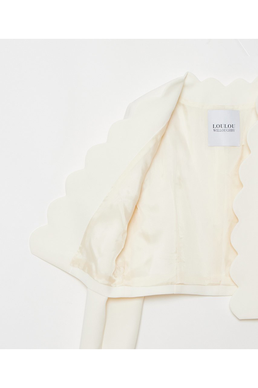 【アルアバイル/allureville】の【LOULOU WILLOUGHBY】ダブルクロススカラップジャケット 人気、トレンドファッション・服の通販 founy(ファニー) ファッション Fashion レディースファッション Fashion for Women アウター Coat / Outerwear Collection レディースジャケット・軽アウター Jackets おすすめ Recommended / Our Picks カッティング Cutting Detail コンパクト Compact, Small Size ショート Short, Short Length ジャケット Jacket, Outerwear スカラップ Scallop, Scalloped Edge セットアップ Set-Up, Coordinated Outfit ダブル Double, Double-Breasted フェミニン Feminine, Girly other-5|ID: prp329100004357114 ipo3291000000032963085