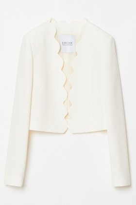 【アルアバイル/allureville】 【LOULOU WILLOUGHBY】ダブルクロススカラップジャケット人気、トレンドファッション・服の通販 founy(ファニー) ファッション Fashion レディースファッション Fashion for Women アウター Coat / Outerwear Collection レディースジャケット・軽アウター Jackets おすすめ Recommended / Our Picks カッティング Cutting Detail コンパクト Compact, Small Size ショート Short, Short Length ジャケット Jacket, Outerwear スカラップ Scallop, Scalloped Edge セットアップ Set-Up, Coordinated Outfit ダブル Double, Double-Breasted フェミニン Feminine, Girly |ID:prp329100004357114