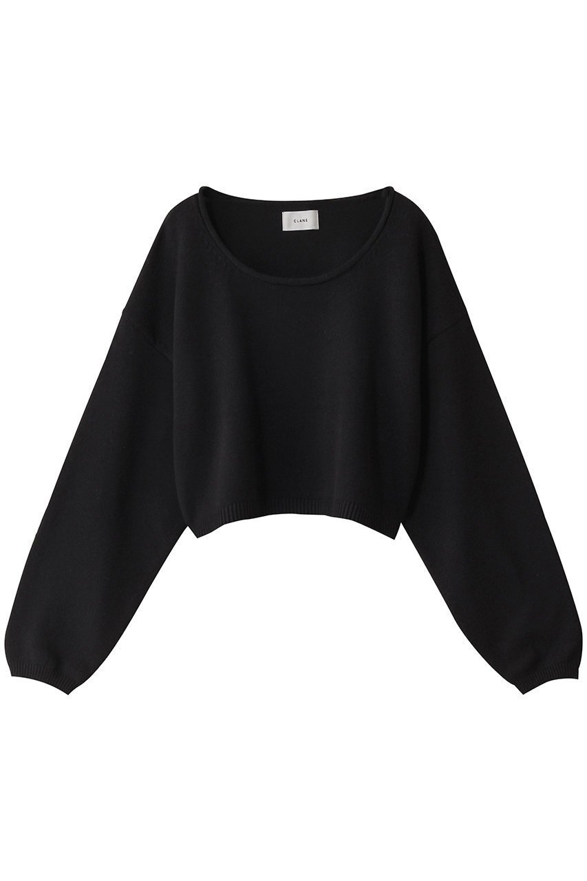 【クラネ/CLANE】のROLL NECK SHORT KNIT TOPS/ニット インテリア・キッズ・メンズ・レディースファッション・服の通販 founy(ファニー) 　ファッション　Fashion　レディースファッション　Fashion for Women　トップス・カットソー　Cut & Sew Tops　ニット　Knit Tops & Sweaters　カジュアルプルオーバー・ニットトップス　Pullovers & Knit Tops / Casual Pullovers　ショート　Short, Short Length　トレンド　Trend, Trending Now　リラックス　Relax, Relaxed Fit　ロング　Long, Long-Length　BLACK|ID: prp329100004357119 ipo3291000000032952387
