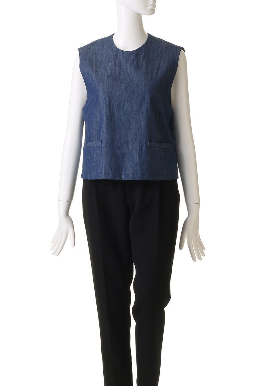 【ミズイロ インド/mizuiro ind】のdenim short vest ベスト 人気、トレンドファッション・服の通販 founy(ファニー) 　ファッション　Fashion　レディースファッション　WOMEN　アウター　Coat Outerwear　ジャケット　Jackets　おすすめ　Recommend　ジャケット　Jacket　セットアップ　Set Up　デニム　Denim　ハイネック　High Neck　ベスト　Vest　再入荷　Restock/Back In Stock/Re Arrival　夏　Summer　春　Spring　S/S・春夏　Ss・Spring/Summer　other-2|ID: prp329100004357120 ipo3291000000031345239
