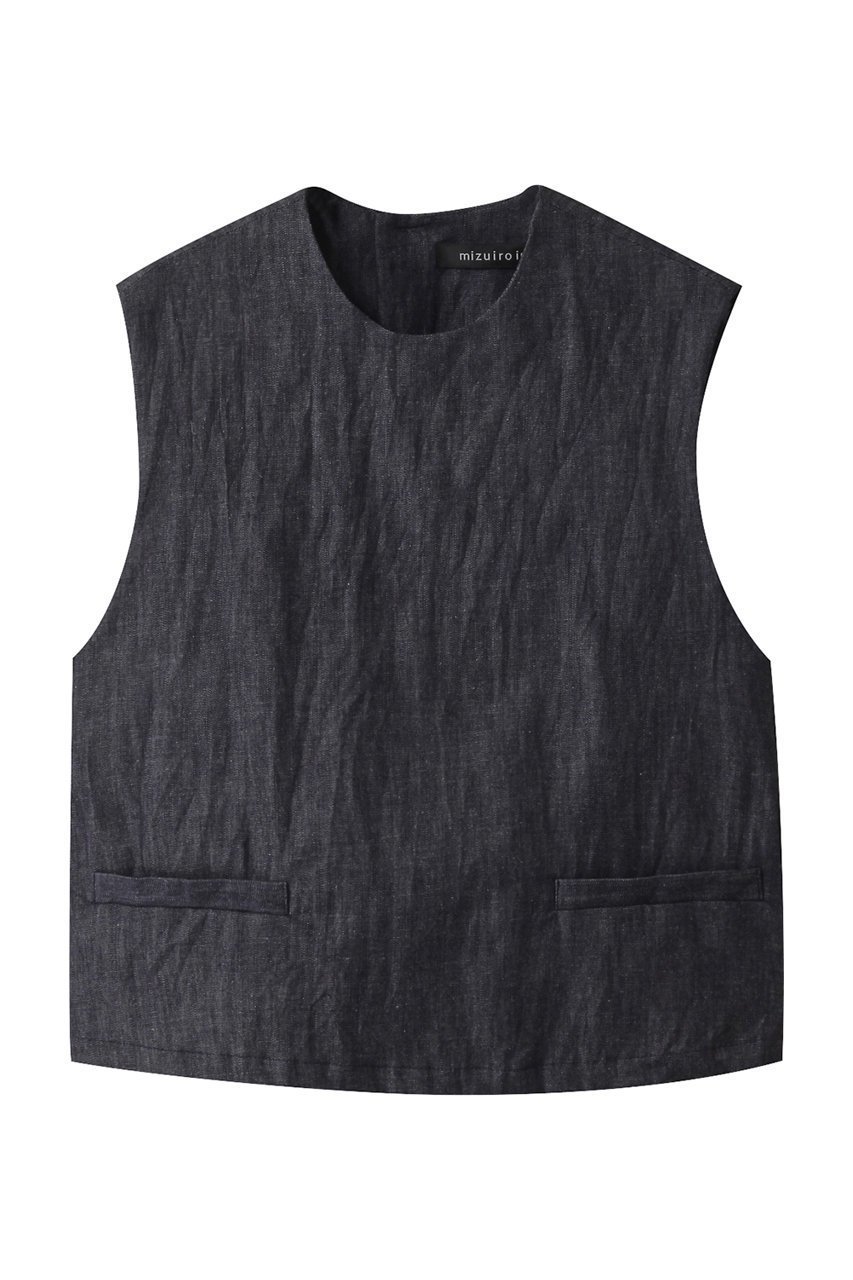 【ミズイロ インド/mizuiro ind】のdenim short vest ベスト インテリア・キッズ・メンズ・レディースファッション・服の通販 founy(ファニー) 　ファッション　Fashion　レディースファッション　Fashion for Women　アウター　Coat / Outerwear Collection　レディースジャケット・軽アウター　Jackets　おすすめ　Recommended / Our Picks　ジャケット　Jacket, Outerwear　セットアップ　Set-Up, Coordinated Outfit　デニム　Denim, Jeans Material　ハイネック　High Neck, Mock Neck　ベスト　Vest, Waistcoat　夏　Summer　春　Spring　S/S・春夏　SS, Spring/Summer, Warm Season　navy|ID: prp329100004357120 ipo3291000000035587306