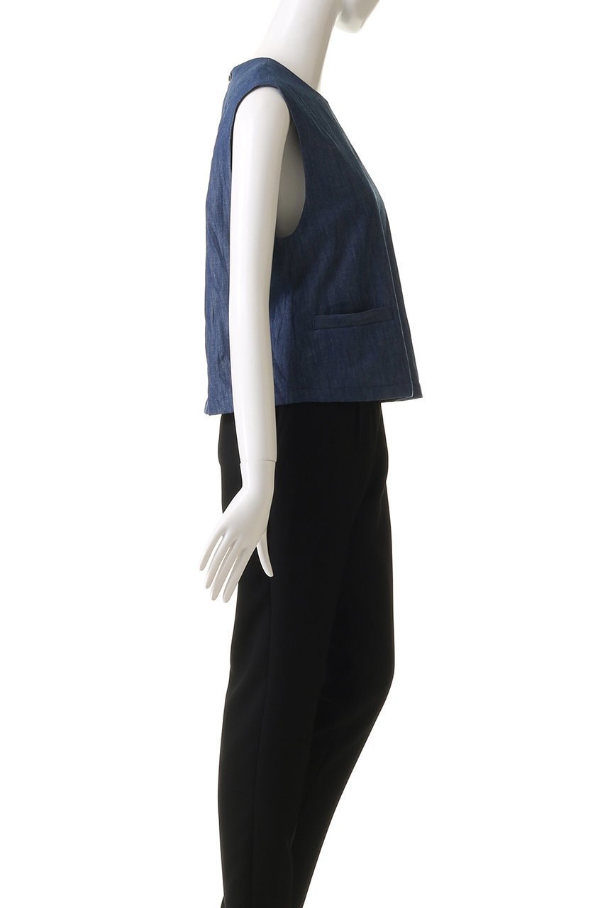 【ミズイロ インド/mizuiro ind】のdenim short vest ベスト 人気、トレンドファッション・服の通販 founy(ファニー) 　ファッション　Fashion　レディースファッション　Fashion for Women　アウター　Coat / Outerwear Collection　レディースジャケット・軽アウター　Jackets　おすすめ　Recommended / Our Picks　ジャケット　Jacket, Outerwear　セットアップ　Set-Up, Coordinated Outfit　デニム　Denim, Jeans Material　ハイネック　High Neck, Mock Neck　ベスト　Vest, Waistcoat　夏　Summer　春　Spring　S/S・春夏　SS, Spring/Summer, Warm Season　other-3|ID: prp329100004357120 ipo3291000000035587309