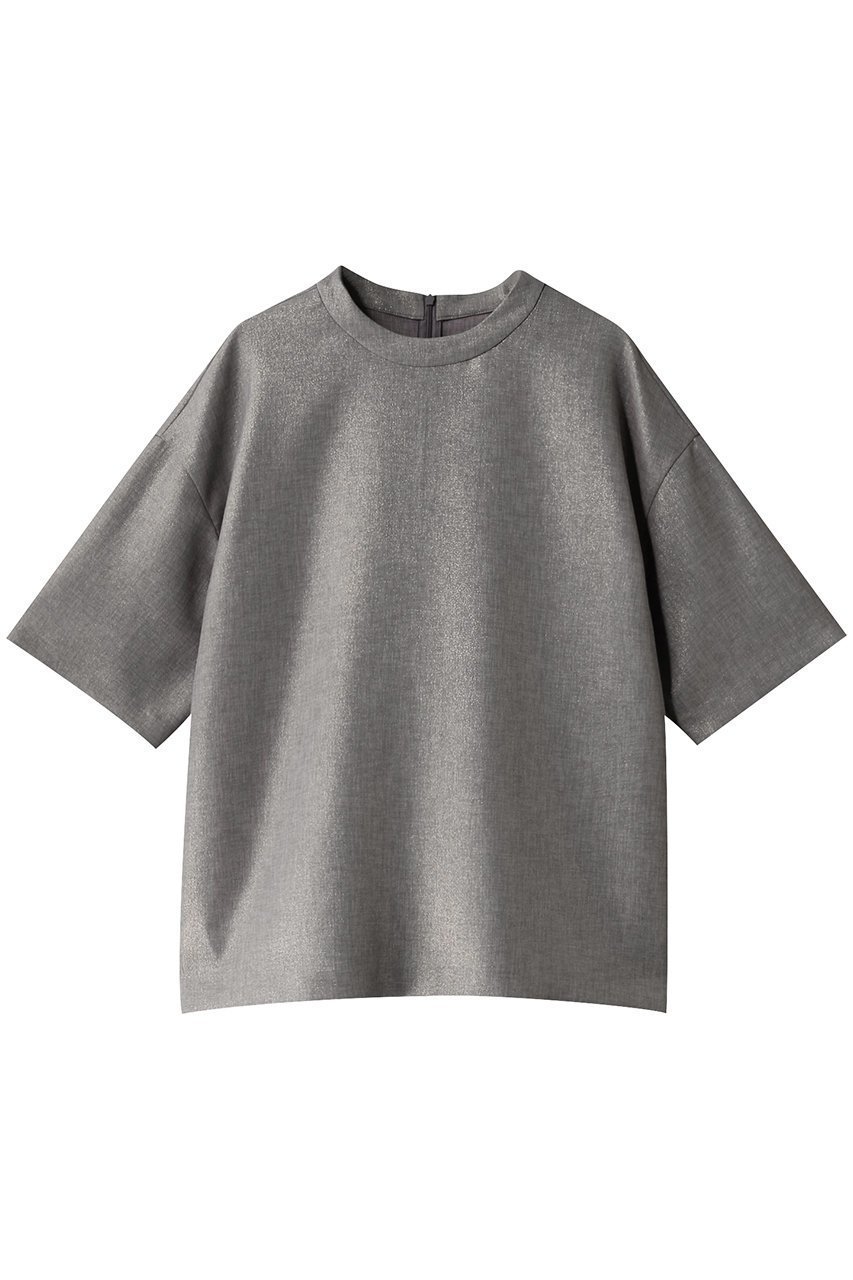 【エリオポール/heliopole】のグリッターTブラウス 人気、トレンドファッション・服の通販 founy(ファニー) 　ファッション　Fashion　レディースファッション　Fashion for Women　トップス・カットソー　Cut & Sew Tops　シャツ・ブラウス・オフィスカジュアル　Elegant Blouses & Button-Ups　グリッター　Glitter, Sparkle　ショート　Short, Short Length　シンプル　Simple, Minimal　スラックス　Slacks, Dress Pants　スリーブ　Sleeve, Long Sleeve / Short Sleeve　デニム　Denim, Jeans Material　エレガント 上品　Elegant　 other-1|ID: prp329100004357123 ipo3291000000032852570