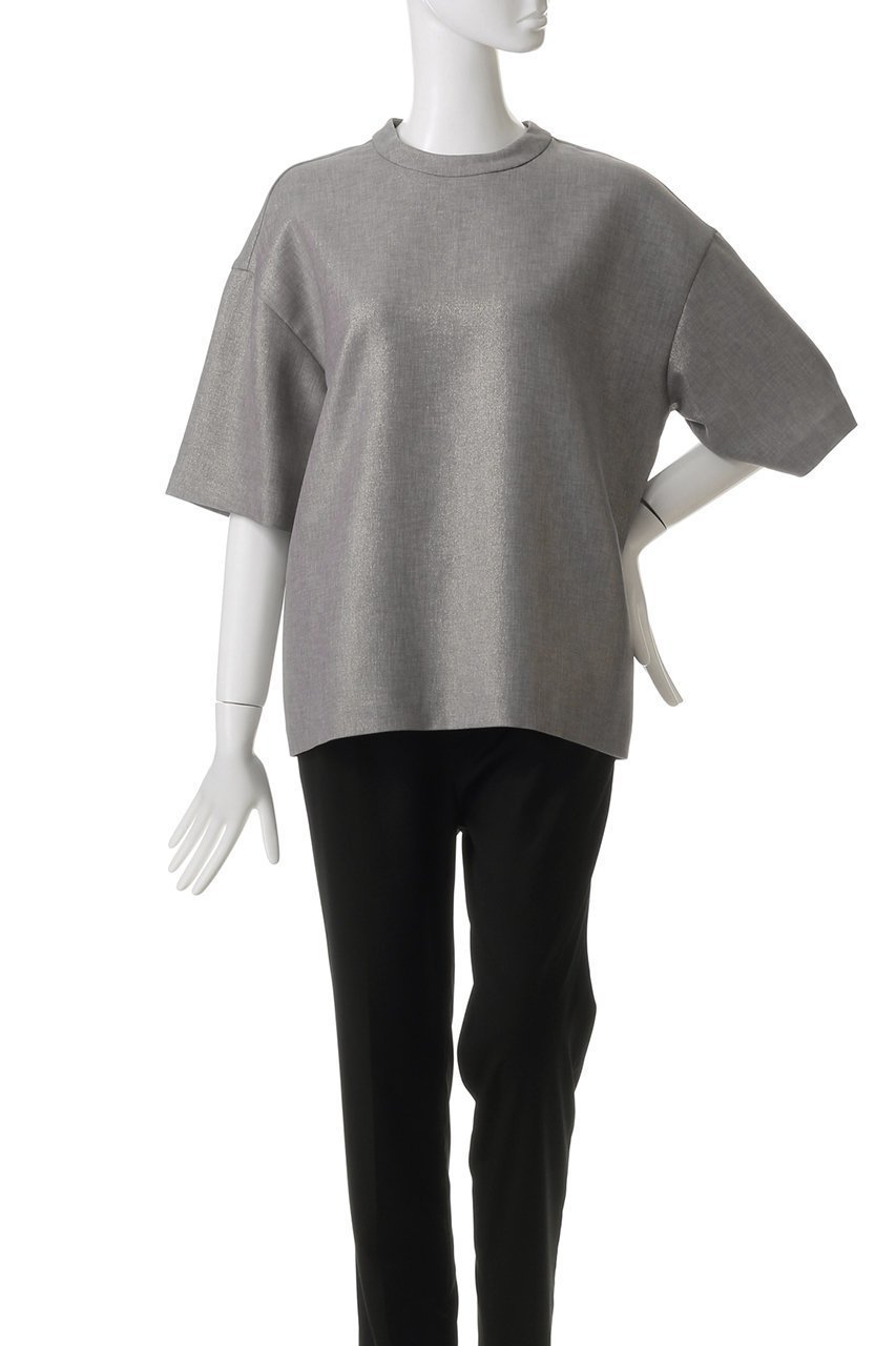 【エリオポール/heliopole】のグリッターTブラウス 人気、トレンドファッション・服の通販 founy(ファニー) 　ファッション　Fashion　レディースファッション　Fashion for Women　トップス・カットソー　Cut & Sew Tops　シャツ・ブラウス・オフィスカジュアル　Elegant Blouses & Button-Ups　グリッター　Glitter, Sparkle　ショート　Short, Short Length　シンプル　Simple, Minimal　スラックス　Slacks, Dress Pants　スリーブ　Sleeve, Long Sleeve / Short Sleeve　デニム　Denim, Jeans Material　エレガント 上品　Elegant　other-2|ID: prp329100004357123 ipo3291000000032852589