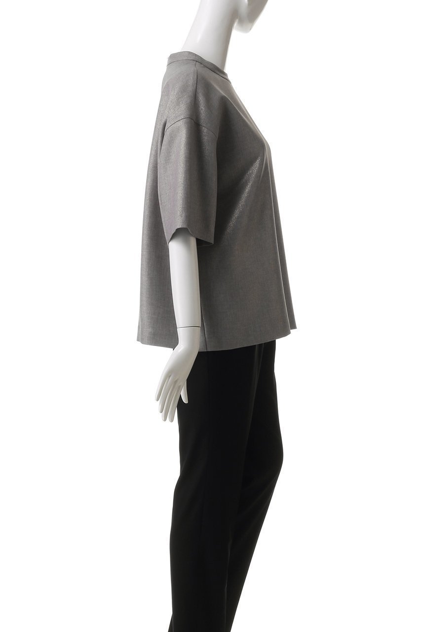 【エリオポール/heliopole】のグリッターTブラウス 人気、トレンドファッション・服の通販 founy(ファニー) 　ファッション　Fashion　レディースファッション　Fashion for Women　トップス・カットソー　Cut & Sew Tops　シャツ・ブラウス・オフィスカジュアル　Elegant Blouses & Button-Ups　グリッター　Glitter, Sparkle　ショート　Short, Short Length　シンプル　Simple, Minimal　スラックス　Slacks, Dress Pants　スリーブ　Sleeve, Long Sleeve / Short Sleeve　デニム　Denim, Jeans Material　エレガント 上品　Elegant　other-3|ID: prp329100004357123 ipo3291000000032852593