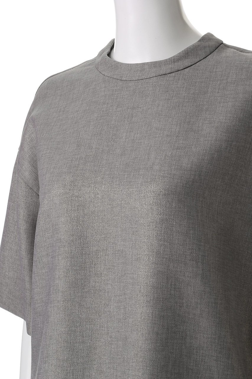 【エリオポール/heliopole】のグリッターTブラウス 人気、トレンドファッション・服の通販 founy(ファニー) 　ファッション　Fashion　レディースファッション　Fashion for Women　トップス・カットソー　Cut & Sew Tops　シャツ・ブラウス・オフィスカジュアル　Elegant Blouses & Button-Ups　グリッター　Glitter, Sparkle　ショート　Short, Short Length　シンプル　Simple, Minimal　スラックス　Slacks, Dress Pants　スリーブ　Sleeve, Long Sleeve / Short Sleeve　デニム　Denim, Jeans Material　エレガント 上品　Elegant　other-5|ID: prp329100004357123 ipo3291000000032852602