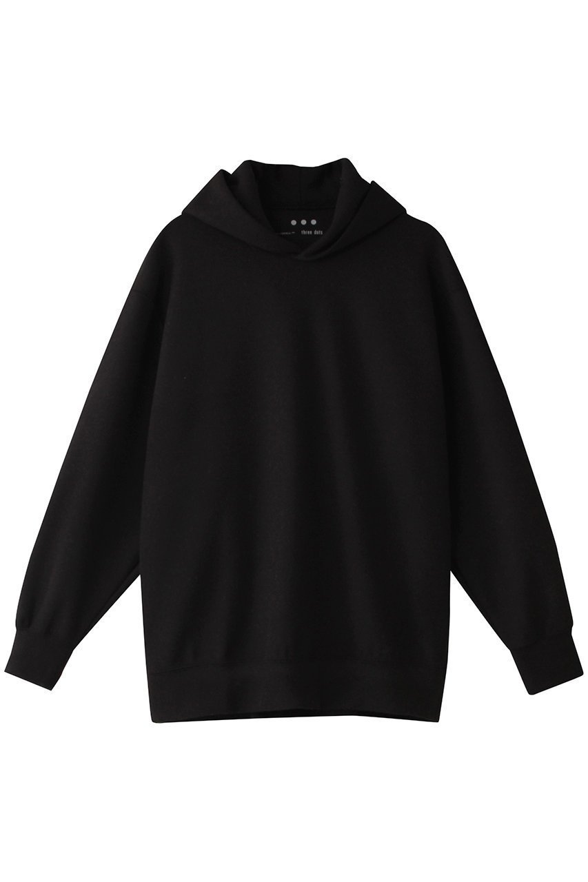 【スリー ドッツ/three dots】のウーリージャージーフーデッドトップ インテリア・キッズ・メンズ・レディースファッション・服の通販 founy(ファニー) 　ファッション　Fashion　レディースファッション　Fashion for Women　トップス・カットソー　Cut & Sew Tops　ニット　Knit Tops & Sweaters　カジュアルプルオーバー・ニットトップス　Pullovers & Knit Tops / Casual Pullovers　ショルダー　Shoulder, Shoulder Strap　シンプル　Simple, Minimal　スタイリッシュ　Stylish, Fashionable　ドロップ　Drop Shoulder, Dropped Style　フィット　Fit, Slim Fit　リラックス　Relax, Relaxed Fit　エレガント 上品　Elegant　ブラック|ID: prp329100004357125 ipo3291000000032877252