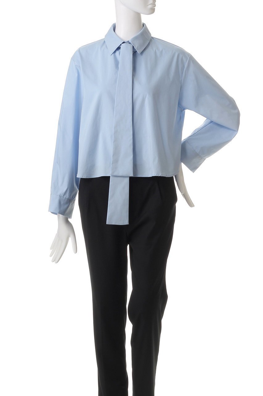【ミディウミソリッド/MIDIUMISOLID】のtie neck shirt.M シャツ 人気、トレンドファッション・服の通販 founy(ファニー) 　ファッション　Fashion　レディースファッション　WOMEN　トップス・カットソー　Tops/Tshirt　シャツ/ブラウス　Shirts/Blouses　エレガント 上品　Elegant　クロップド　Cropped　シンプル　Simple　スリーブ　Sleeve　デニム　Denim　トレンド　Trend　ロング　Long　other-2|ID: prp329100004357126 ipo3291000000031345323