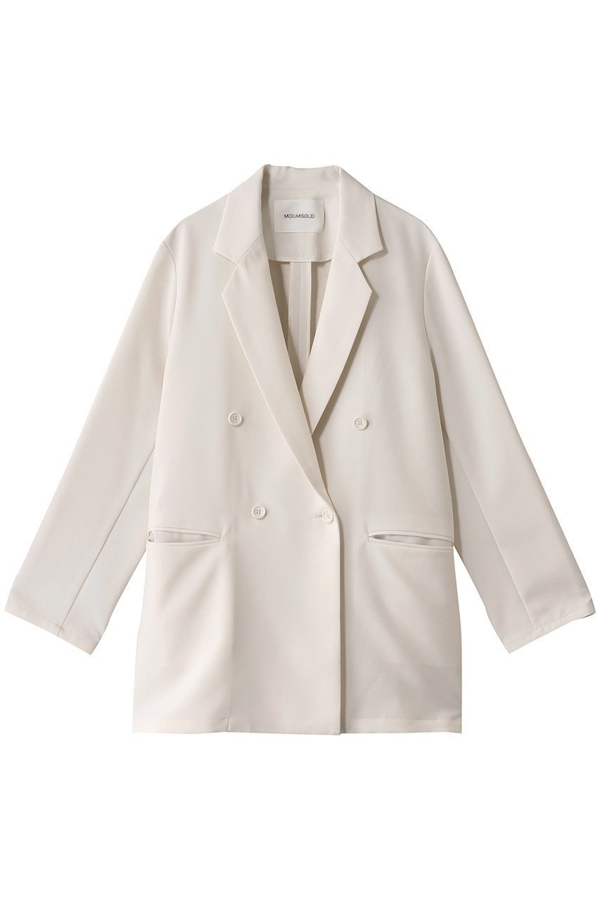 【ミディウミソリッド/MIDIUMISOLID】のdouble breasted long JK.M ジャケット インテリア・キッズ・メンズ・レディースファッション・服の通販 founy(ファニー) 　ファッション　Fashion　レディースファッション　Fashion for Women　アウター　Coat / Outerwear Collection　レディースジャケット・軽アウター　Jackets　シンプル　Simple, Minimal　ジャケット　Jacket, Outerwear　ダブル　Double, Double-Breasted　フォーマル　Formal, Dressy　ロング　Long, Long-Length　エレガント 上品　Elegant　ivory|ID: prp329100004357130 ipo3291000000036545695