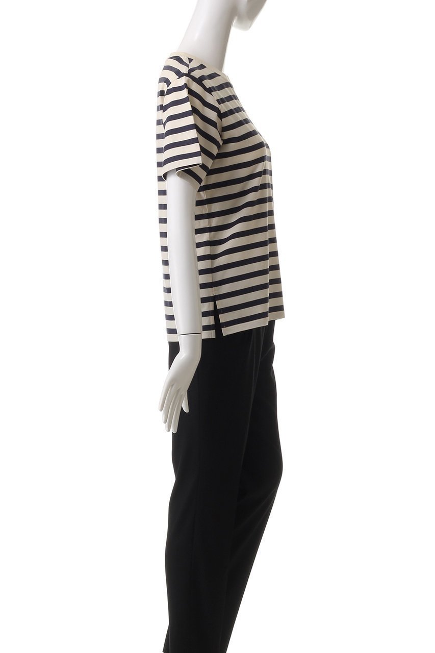 【マックスマーラ/Max Mara】の【Weekend Max Mara】SATRAPO コットンワンポイントTシャツ 人気、トレンドファッション・服の通販 founy(ファニー) 　ファッション　Fashion　レディースファッション　Fashion for Women　トップス・カットソー　Cut & Sew Tops　シャツ・ブラウス・オフィスカジュアル　Elegant Blouses & Button-Ups　ロングTシャツ・Tシャツ　Longline T-Shirts & Tees　カットソー・ベーシックTシャツ　Cut-and-Sewn Tops / Stretch Tees & Basics　ショート　Short, Short Length　スリーブ　Sleeve, Long Sleeve / Short Sleeve　デニム　Denim, Jeans Material　ベーシック　Basic, Essential　ボーダー　Border, Stripe　ワンポイント　One Point, Statement Accent　エレガント 上品　Elegant　other-3|ID: prp329100004357132 ipo3291000000032882914