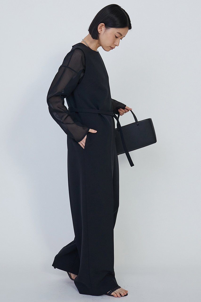 【プルミエ アロンディスモン/1er Arrondissement】のオーガンジークルーネックブラウス 人気、トレンドファッション・服の通販 founy(ファニー) 　ファッション　Fashion　レディースファッション　Fashion for Women　トップス・カットソー　Cut & Sew Tops　シャツ・ブラウス・オフィスカジュアル　Elegant Blouses & Button-Ups　インナー　Innerwear　オーガンジー　Organza Fabric　シンプル　Simple, Minimal　ジャケット　Jacket, Outerwear　スリーブ　Sleeve, Long Sleeve / Short Sleeve　フォルム　Silhouette, Form　ロング　Long, Long-Length　今季　This Season, Current Season　再入荷　Restock / Back in Stock　other-4|ID: prp329100004357138 ipo3291000000031345452