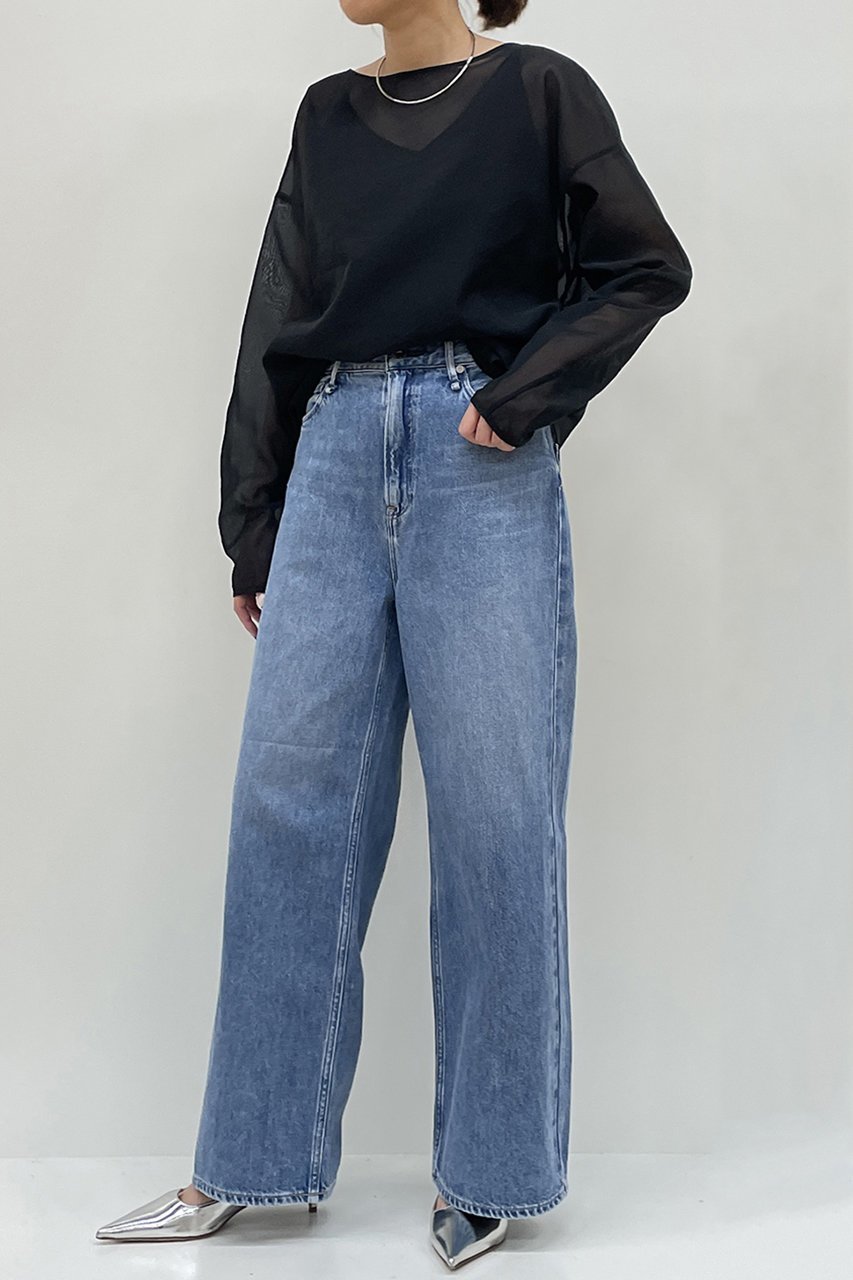 【プルミエ アロンディスモン/1er Arrondissement】のオーガンジークルーネックブラウス 人気、トレンドファッション・服の通販 founy(ファニー) 　ファッション　Fashion　レディースファッション　Fashion for Women　トップス・カットソー　Cut & Sew Tops　シャツ・ブラウス・オフィスカジュアル　Elegant Blouses & Button-Ups　インナー　Innerwear　オーガンジー　Organza Fabric　シンプル　Simple, Minimal　ジャケット　Jacket, Outerwear　スリーブ　Sleeve, Long Sleeve / Short Sleeve　フォルム　Silhouette, Form　ロング　Long, Long-Length　今季　This Season, Current Season　再入荷　Restock / Back in Stock　other-8|ID: prp329100004357138 ipo3291000000031345457