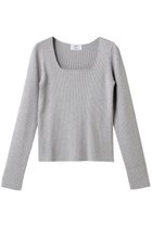 【プルミエ アロンディスモン/1er Arrondissement】のスクエアネックストレッチリブプルオーバー ライトグレー|ID: prp329100004357140 ipo3291000000032951984