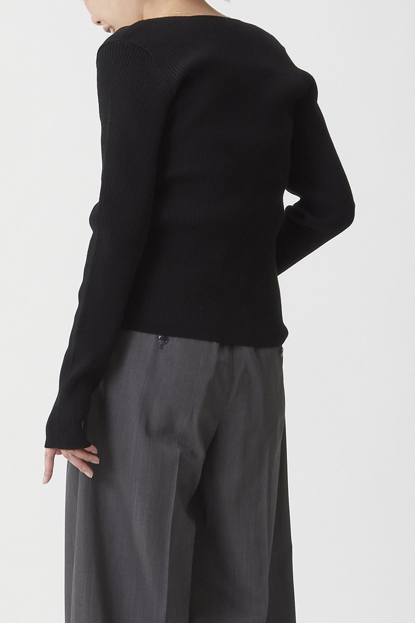 【プルミエ アロンディスモン/1er Arrondissement】のスクエアネックストレッチリブプルオーバー 人気、トレンドファッション・服の通販 founy(ファニー) 　ファッション　Fashion　レディースファッション　Fashion for Women　トップス・カットソー　Cut & Sew Tops　ニット　Knit Tops & Sweaters　カジュアルプルオーバー・ニットトップス　Pullovers & Knit Tops / Casual Pullovers　インナー　Innerwear　シンプル　Simple, Minimal　スクエア　Square, Square Shape　デコルテ　Décolleté, Neckline　フィット　Fit, Slim Fit　ベーシック　Basic, Essential　長袖　Long Sleeve, Full Sleeve　other-6|ID: prp329100004357140 ipo3291000000032952003