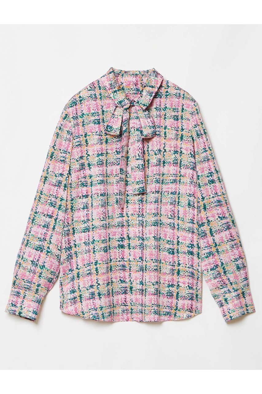 【アルアバイル/allureville】の【LOULOU WILLOUGHBY】チェックプリントボウタイブラウス 人気、トレンドファッション・服の通販 founy(ファニー) 　ファッション　Fashion　レディースファッション　Fashion for Women　トップス・カットソー　Cut & Sew Tops　シャツ・ブラウス・オフィスカジュアル　Elegant Blouses & Button-Ups　エレガント 上品　Elegant　シンプル　Simple, Minimal　スリーブ　Sleeve, Long Sleeve / Short Sleeve　セットアップ　Set-Up, Coordinated Outfit　チェック　Check, Plaid, Tartan　ツイード　Twill, Twill Weave　フェミニン　Feminine, Girly　プリント　Print, Printed Pattern　ロング　Long, Long-Length　再入荷　Restock / Back in Stock　 other-1|ID: prp329100004357142 ipo3291000000032705658