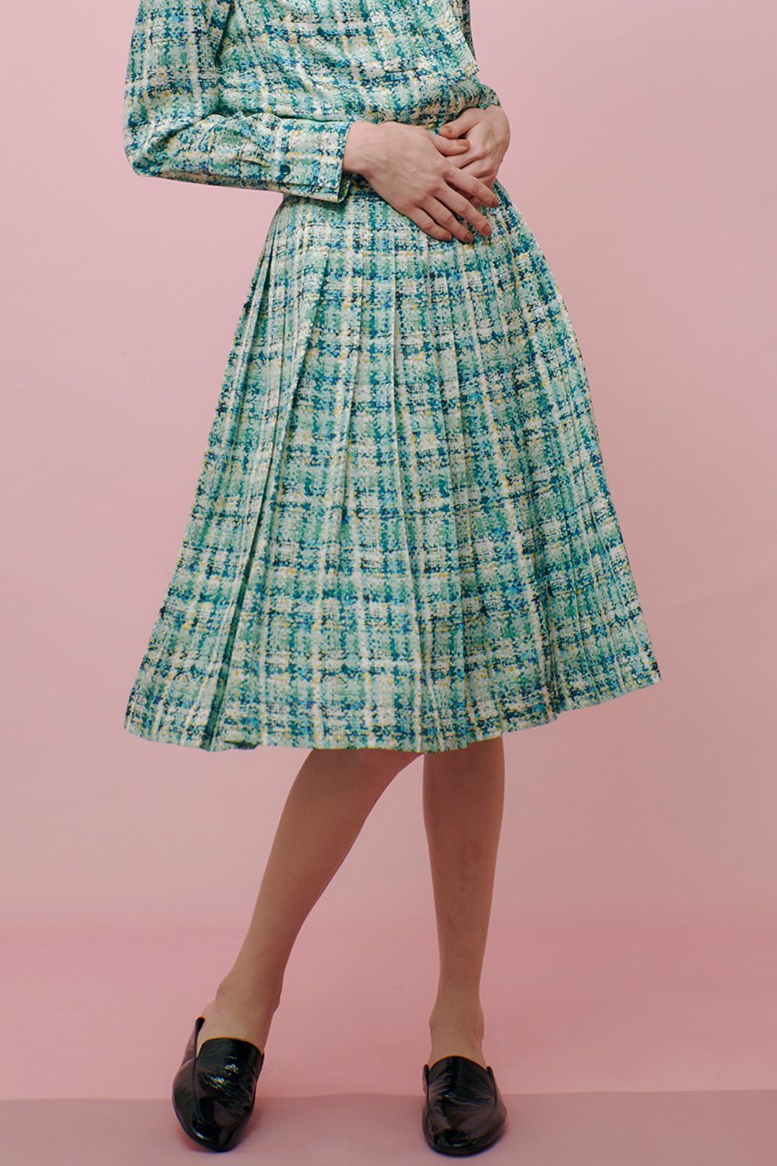 【アルアバイル/allureville】の【LOULOU WILLOUGHBY】チェックプリントプリーツミディスカート 人気、トレンドファッション・服の通販 founy(ファニー) 　ファッション　Fashion　レディースファッション　Fashion for Women　スカート　Skirts　おすすめ　Recommended / Our Picks　クラシカル　Classical, Vintage-Inspired　クラシック　Classic, Timeless Style　チェック　Check, Plaid, Tartan　ツイード　Twill, Twill Weave　フェミニン　Feminine, Girly　other-6|ID: prp329100004357145 ipo3291000000032824370
