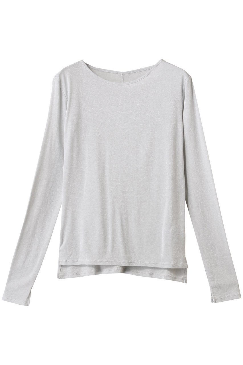【スリー ドッツ/three dots】のスパークル ナローTシャツ インテリア・キッズ・メンズ・レディースファッション・服の通販 founy(ファニー) 　ファッション　Fashion　レディースファッション　Fashion for Women　トップス・カットソー　Cut & Sew Tops　シャツ・ブラウス・オフィスカジュアル　Elegant Blouses & Button-Ups　ロングTシャツ・Tシャツ　Longline T-Shirts & Tees　カットソー・ベーシックTシャツ　Cut-and-Sewn Tops / Stretch Tees & Basics　シンプル　Simple, Minimal　スリム　Slim, Slim Fit　スリーブ　Sleeve, Long Sleeve / Short Sleeve　ロング　Long, Long-Length　ライトグレー|ID: prp329100004357148 ipo3291000000032859086
