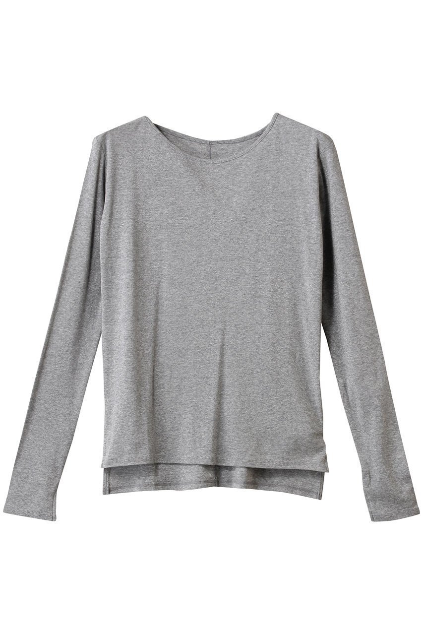 【スリー ドッツ/three dots】のスパークル ナローTシャツ インテリア・キッズ・メンズ・レディースファッション・服の通販 founy(ファニー) 　ファッション　Fashion　レディースファッション　Fashion for Women　トップス・カットソー　Cut & Sew Tops　シャツ・ブラウス・オフィスカジュアル　Elegant Blouses & Button-Ups　ロングTシャツ・Tシャツ　Longline T-Shirts & Tees　カットソー・ベーシックTシャツ　Cut-and-Sewn Tops / Stretch Tees & Basics　シンプル　Simple, Minimal　スリム　Slim, Slim Fit　スリーブ　Sleeve, Long Sleeve / Short Sleeve　ロング　Long, Long-Length　メランジグレー|ID: prp329100004357148 ipo3291000000032859091