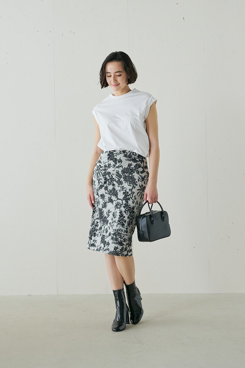 【ジェイドット/j.】のイタリアンジャカードナロースカート 人気、トレンドファッション・服の通販 founy(ファニー) 　ファッション　Fashion　レディースファッション　Fashion for Women　スカート　Skirts　ロングスカート　Long Skirts / Maxi & Midi Skirts　イタリア　Italy　エレガント 上品　Elegant　シンプル　Simple, Minimal　ジャカード／ジャガード　Jacquard, Woven Pattern　ボタニカル　Botanical, Floral Pattern　ロング　Long, Long-Length　other-6|ID: prp329100004357151 ipo3291000000035527092