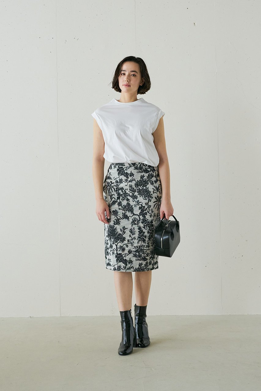 【ジェイドット/j.】のイタリアンジャカードナロースカート 人気、トレンドファッション・服の通販 founy(ファニー) 　ファッション　Fashion　レディースファッション　Fashion for Women　スカート　Skirts　ロングスカート　Long Skirts / Maxi & Midi Skirts　イタリア　Italy　エレガント 上品　Elegant　シンプル　Simple, Minimal　ジャカード／ジャガード　Jacquard, Woven Pattern　ボタニカル　Botanical, Floral Pattern　ロング　Long, Long-Length　other-7|ID: prp329100004357151 ipo3291000000035527093