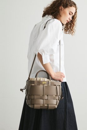 【ザンチェッティ/ZANCHETTI】のWOVEN MIDI SHOPPER 2WAYバッグ 人気、トレンドファッション・服の通販 founy(ファニー) ファッション Fashion レディースファッション Fashion for Women バッグ Bags ショルダー Shoulder, Shoulder Strap メッシュ Mesh, Net Fabric ランダム Random, Irregular エレガント 上品 Elegant 巾着 Drawstring Bag, Kinchaku |ID:prp329100004358308