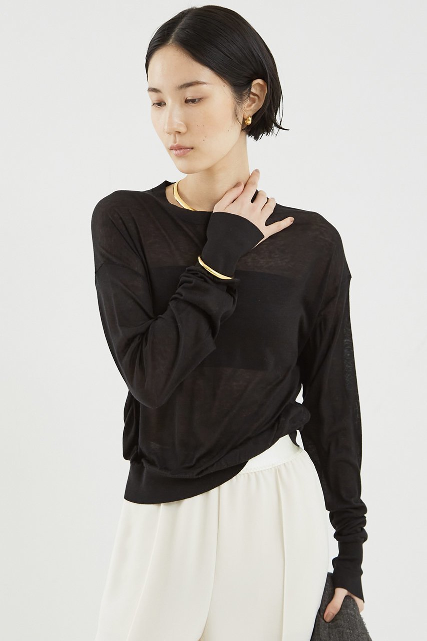 【ザ ストア バイ シー/THE STORE by C】のシルクニットプルオーバー インテリア・キッズ・メンズ・レディースファッション・服の通販 founy(ファニー) 　ファッション　Fashion　レディースファッション　Fashion for Women　トップス・カットソー　Cut & Sew Tops　ニット　Knit Tops & Sweaters　カジュアルプルオーバー・ニットトップス　Pullovers & Knit Tops / Casual Pullovers　エレガント 上品　Elegant　シルク　Silk, 100% Silk　シンプル　Simple, Minimal　スリット　Slit, Slit Detail　ブラック|ID: prp329100004358309 ipo3291000000032932784
