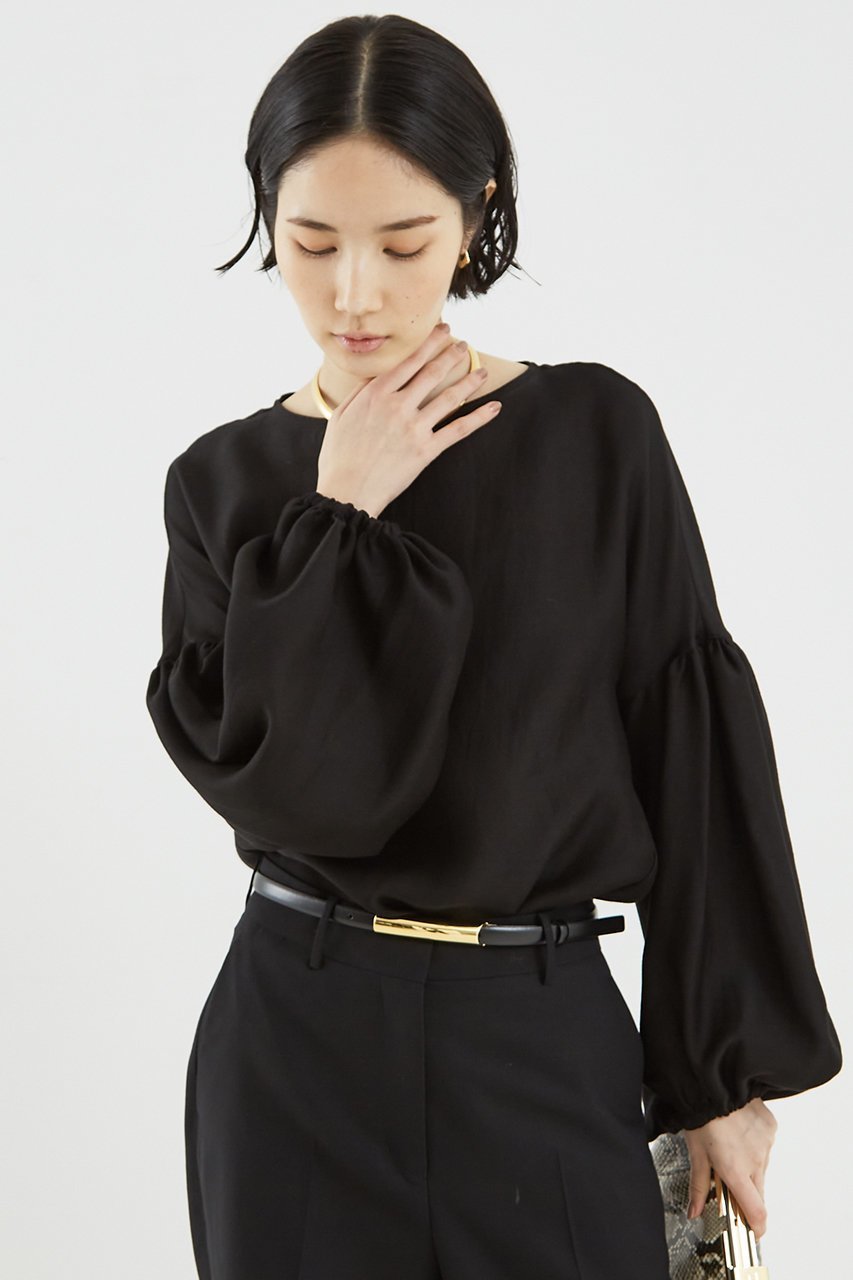 【ザ ストア バイ シー/THE STORE by C】のフェミニンブラウス 人気、トレンドファッション・服の通販 founy(ファニー) 　ファッション　Fashion　レディースファッション　WOMEN　トップス・カットソー　Tops/Tshirt　シャツ/ブラウス　Shirts/Blouses　エレガント 上品　Elegant　ギャザー　Gather　シルク　Silk　スリーブ　Sleeve　フェミニン　Feminine　フロント　Front　ロング　Long　再入荷　Restock/Back In Stock/Re Arrival　other-3|ID: prp329100004358318 ipo3291000000031342924