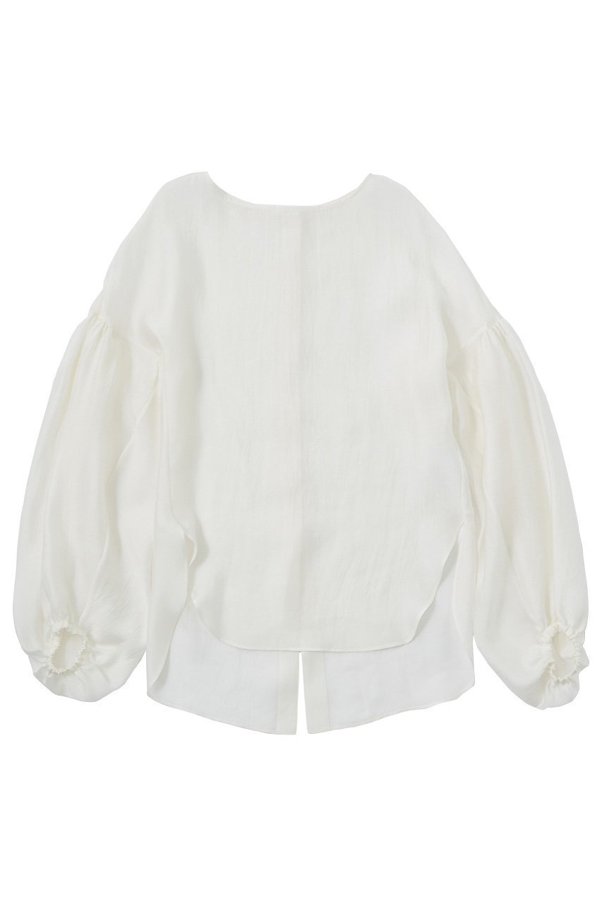 【ザ ストア バイ シー/THE STORE by C】のフェミニンブラウス インテリア・キッズ・メンズ・レディースファッション・服の通販 founy(ファニー) 　ファッション　Fashion　レディースファッション　Fashion for Women　トップス・カットソー　Cut & Sew Tops　シャツ・ブラウス・オフィスカジュアル　Elegant Blouses & Button-Ups　エレガント 上品　Elegant　ギャザー　Gathered, Ruffled　シルク　Silk, 100% Silk　スリーブ　Sleeve, Long Sleeve / Short Sleeve　フェミニン　Feminine, Girly　フロント　Front, Front Design　ロング　Long, Long-Length　ホワイト|ID: prp329100004358318 ipo3291000000032840630