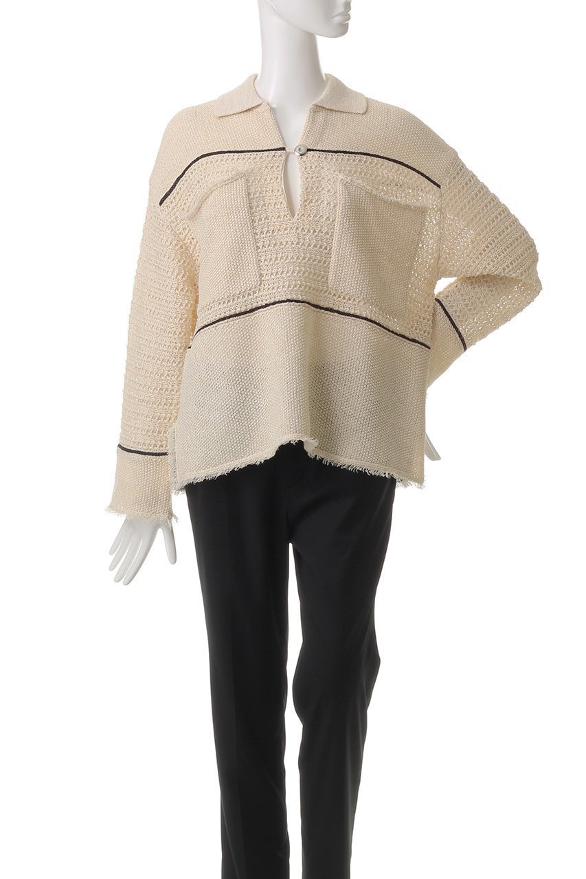 【アダワス/ADAWAS】のペーパーヤーン ポロシャツ 人気、トレンドファッション・服の通販 founy(ファニー) 　ファッション　Fashion　レディースファッション　Fashion for Women　トップス・カットソー　Cut & Sew Tops　シャツ・ブラウス・オフィスカジュアル　Elegant Blouses & Button-Ups　ポロシャツ・きれいめカジュアル　Smart-Casual Polo Tops　フリンジ　Fringe, Tassel　ポケット　Pocket, Pocket Detail　ポロシャツ　Polo Shirt, Collared Tee　マキシ　Maxi, Full Length　夏　Summer　春　Spring　S/S・春夏　SS, Spring/Summer, Warm Season　other-2|ID: prp329100004358331 ipo3291000000033654850