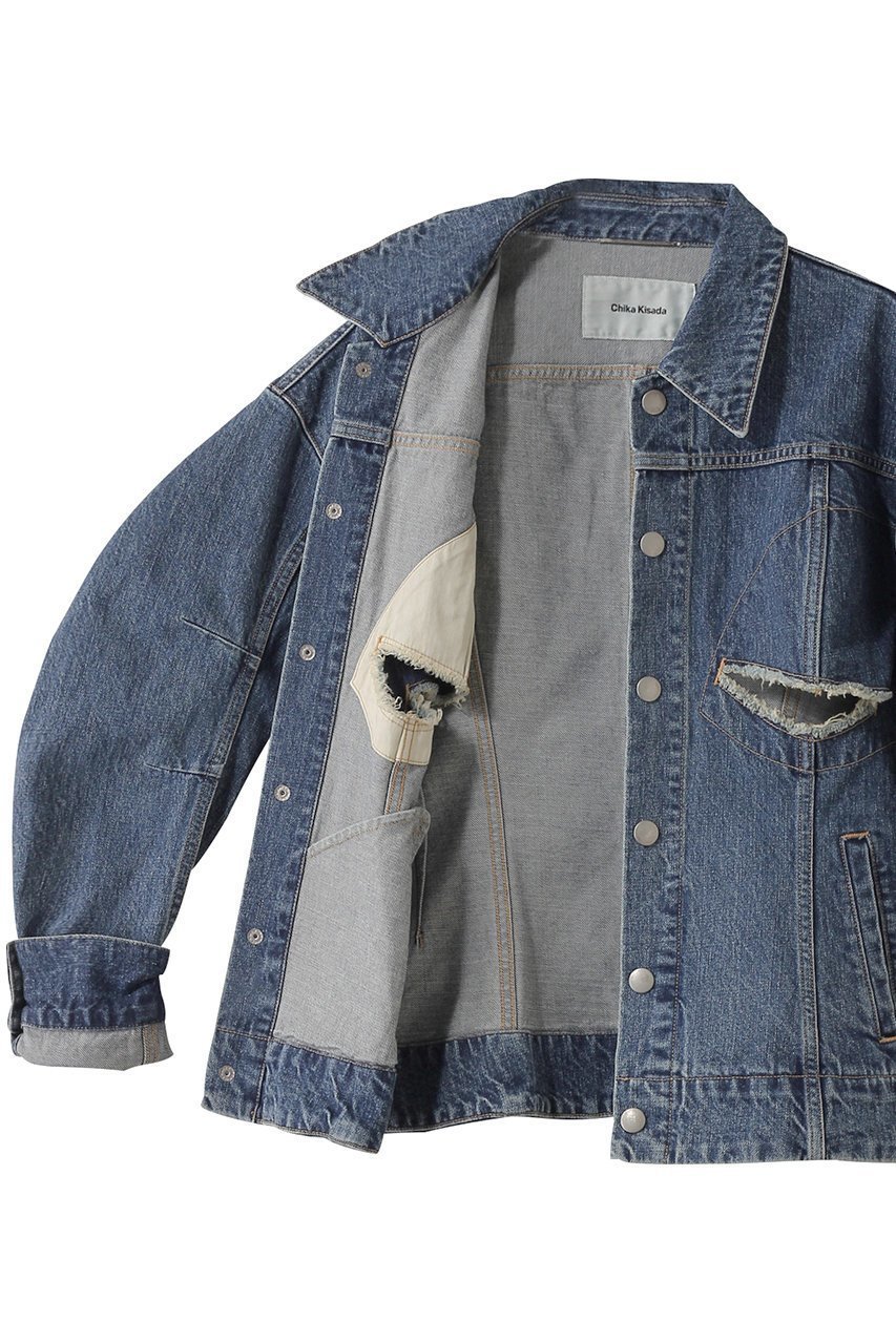 【チカ キサダ/CHIKA KISADA】のコットン デニムジャケット 人気、トレンドファッション・服の通販 founy(ファニー) 　ファッション　Fashion　レディースファッション　WOMEN　アウター　Coat Outerwear　ジャケット　Jackets　ブルゾン　Blouson/Jackets　デニムジャケット　Denim Jackets　クラシック　Classic　ジャケット　Jacket　スタイリッシュ　Stylish　デニム　Denim　フィット　Fit　ブルゾン　Blouson　ヴィンテージ　Vintage　other-6|ID: prp329100004358342 ipo3291000000031343222
