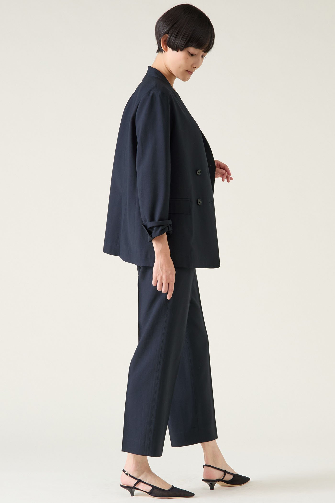 【マルティニーク/martinique】のノーカラージャケット(セットアップ可) 人気、トレンドファッション・服の通販 founy(ファニー) 　ファッション　Fashion　レディースファッション　WOMEN　アウター　Coat Outerwear　ジャケット　Jackets　ノーカラージャケット　No Collar Leather Jackets　おすすめ　Recommend　シンプル　Simple　ジャケット　Jacket　セットアップ　Set Up　デニム　Denim　フロント　Front　リラックス　Relax　軽量　Lightweight　other-5|ID: prp329100004358356 ipo3291000000031343410