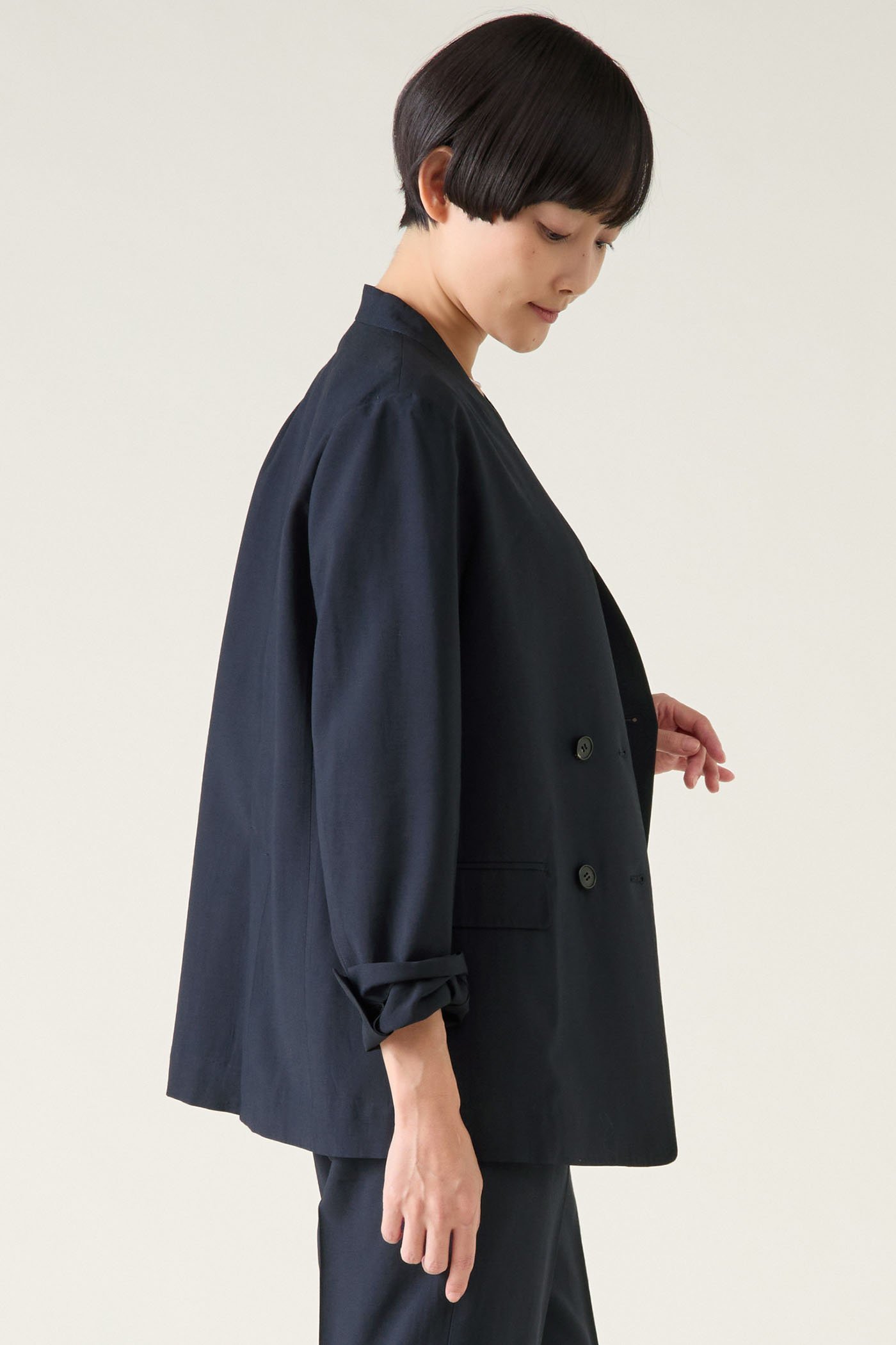 【マルティニーク/martinique】のノーカラージャケット(セットアップ可) 人気、トレンドファッション・服の通販 founy(ファニー) 　ファッション　Fashion　レディースファッション　Fashion for Women　アウター　Coat / Outerwear Collection　レディースジャケット・軽アウター　Jackets　ノーカラージャケット / シンプル上品コーデ　Collarless Jackets　おすすめ　Recommended / Our Picks　シンプル　Simple, Minimal　ジャケット　Jacket, Outerwear　セットアップ　Set-Up, Coordinated Outfit　デニム　Denim, Jeans Material　フロント　Front, Front Design　リラックス　Relax, Relaxed Fit　再入荷　Restock / Back in Stock　軽量　Lightweight, Ultra Light　other-2|ID: prp329100004358356 ipo3291000000032705194