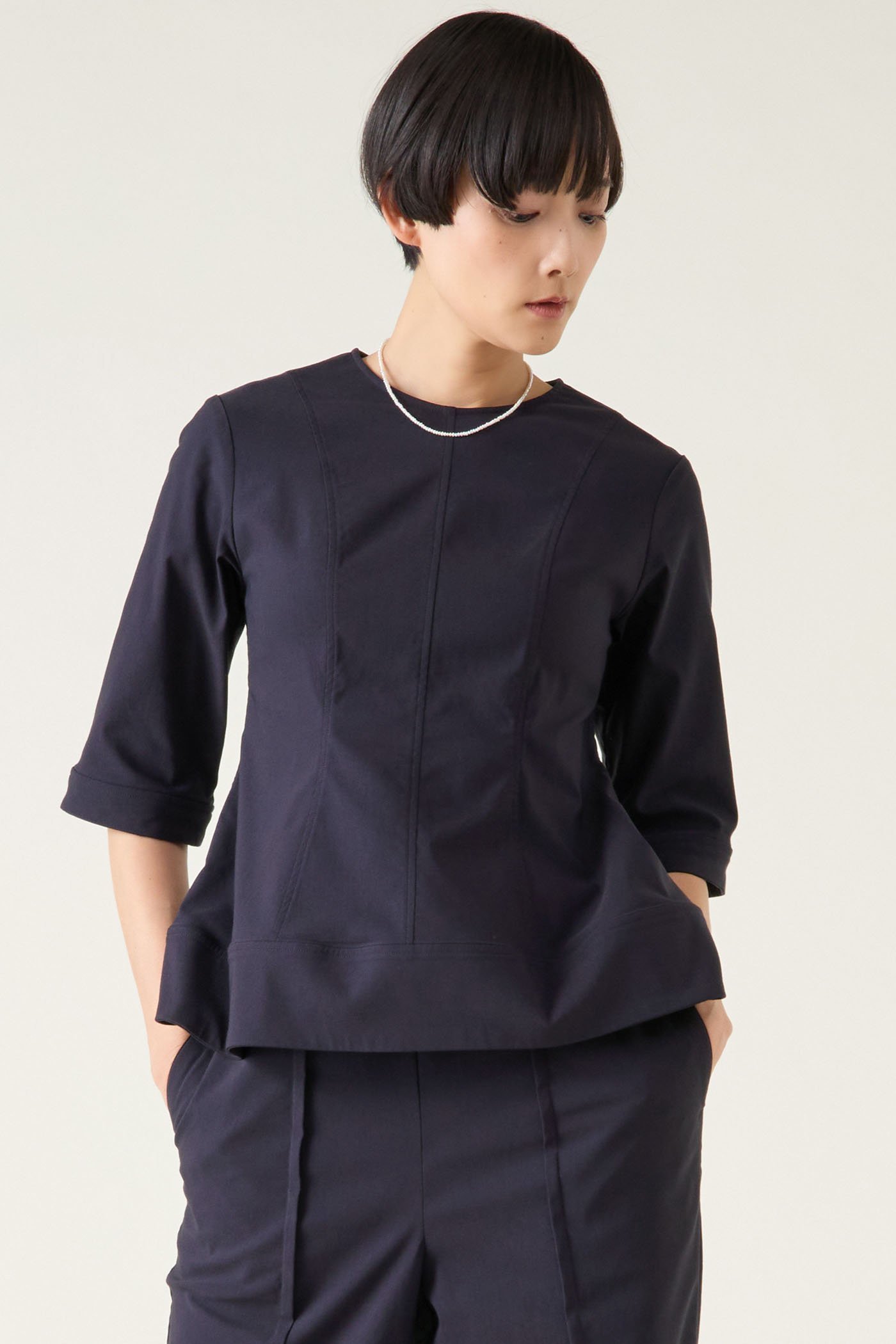 【マルティニーク/martinique】のハイストレッチブラウス(セットアップ可) 人気、トレンドファッション・服の通販 founy(ファニー) 　ファッション　Fashion　レディースファッション　Fashion for Women　トップス・カットソー　Cut & Sew Tops　シャツ・ブラウス・オフィスカジュアル　Elegant Blouses & Button-Ups　おすすめ　Recommended / Our Picks　ショート　Short, Short Length　ストレッチ　Stretch, Stretchy Fabric　スリーブ　Sleeve, Long Sleeve / Short Sleeve　セットアップ　Set-Up, Coordinated Outfit　バランス　Balance, Style Balance　フィット　Fit, Slim Fit　フェミニン　Feminine, Girly　フレア　Flare, Flared　再入荷　Restock / Back in Stock　半袖　Short Sleeve, Half Sleeve　other-3|ID: prp329100004358357 ipo3291000000032907274