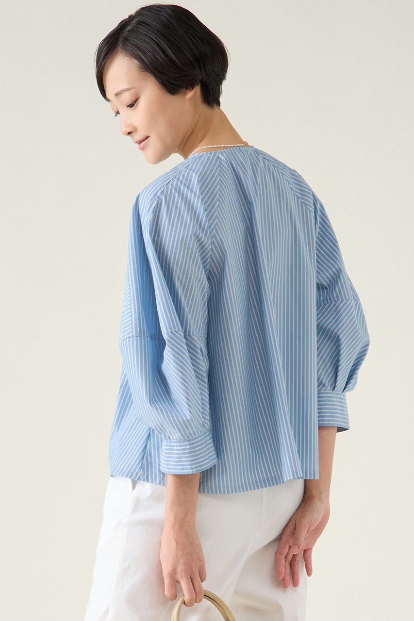 【マルティニーク/martinique】のストレッチタイプライターブラウス 人気、トレンドファッション・服の通販 founy(ファニー) 　ファッション　Fashion　レディースファッション　Fashion for Women　トップス・カットソー　Cut & Sew Tops　シャツ・ブラウス・オフィスカジュアル　Elegant Blouses & Button-Ups　おすすめ　Recommended / Our Picks　なめらか　Smooth, Silky Texture　シンプル　Simple, Minimal　ストライプ　Stripe, Striped Pattern　ストレッチ　Stretch, Stretchy Fabric　スリーブ　Sleeve, Long Sleeve / Short Sleeve　デニム　Denim, Jeans Material　フェミニン　Feminine, Girly　ロング　Long, Long-Length　other-2|ID: prp329100004358358 ipo3291000000032855763