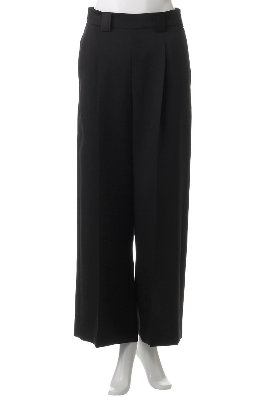 【ランバン オン ブルー/LANVIN en Bleu】のシルキーダブルクロスストレートワイドパンツ 人気、トレンドファッション・服の通販 founy(ファニー) 　ファッション　Fashion　レディースファッション　Fashion for Women　パンツ　Pants & Trousers　なめらか　Smooth, Silky Texture　シルキー　Silky, Smooth Texture　ストレート　Straight, Straight Cut　ワイド　Wide, Wide Fit　エレガント 上品　Elegant　other-2|ID: prp329100004358361 ipo3291000000032912856