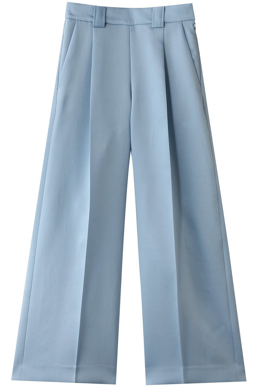 【ランバン オン ブルー/LANVIN en Bleu】のシルキーダブルクロスストレートワイドパンツ インテリア・キッズ・メンズ・レディースファッション・服の通販 founy(ファニー) 　ファッション　Fashion　レディースファッション　Fashion for Women　パンツ　Pants & Trousers　なめらか　Smooth, Silky Texture　シルキー　Silky, Smooth Texture　ストレート　Straight, Straight Cut　ワイド　Wide, Wide Fit　エレガント 上品　Elegant　ブルー|ID: prp329100004358361 ipo3291000000034825887