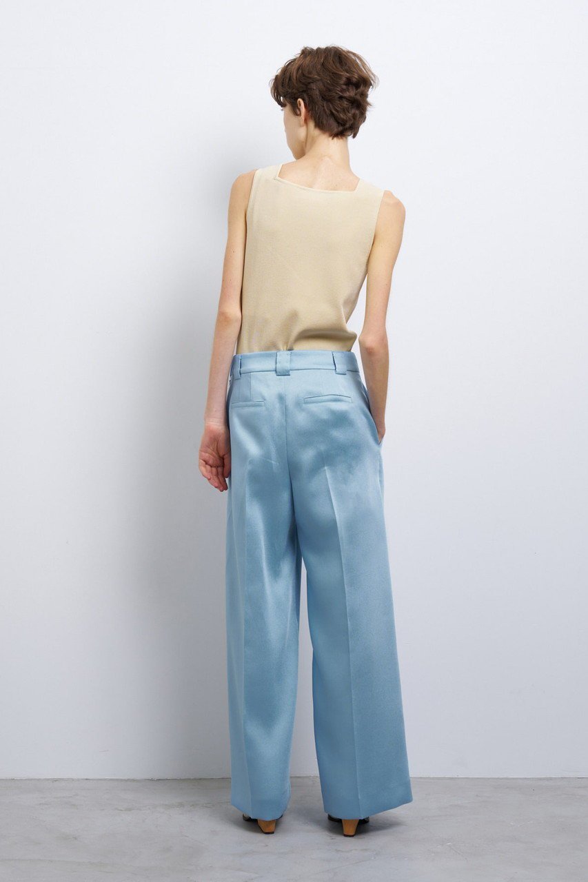 【ランバン オン ブルー/LANVIN en Bleu】のシルキーダブルクロスストレートワイドパンツ 人気、トレンドファッション・服の通販 founy(ファニー) 　ファッション　Fashion　レディースファッション　Fashion for Women　パンツ　Pants & Trousers　なめらか　Smooth, Silky Texture　シルキー　Silky, Smooth Texture　ストレート　Straight, Straight Cut　ワイド　Wide, Wide Fit　エレガント 上品　Elegant　other-7|ID: prp329100004358361 ipo3291000000035629792