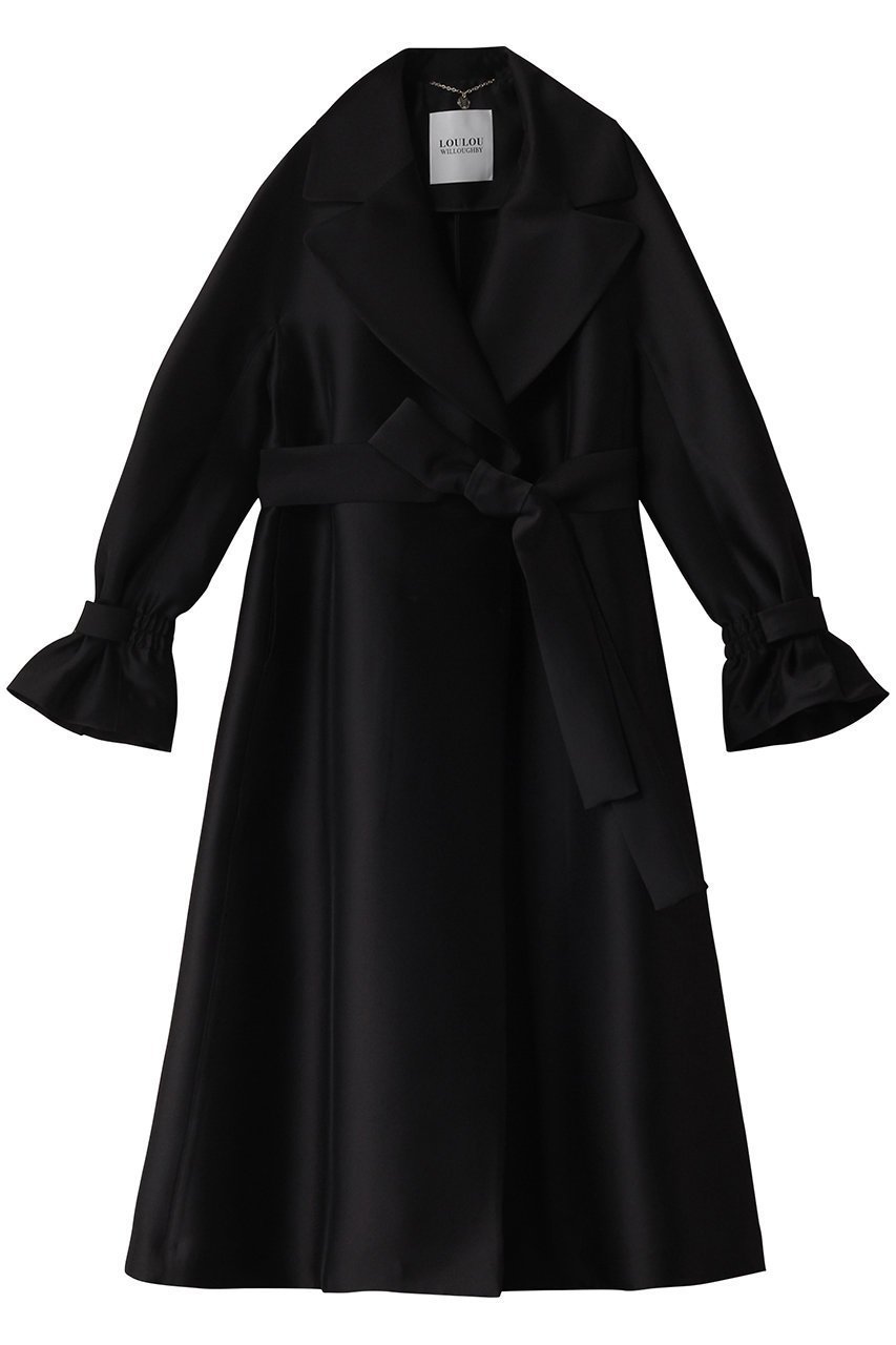【アルアバイル/allureville】の【LOULOU WILLOUGHBY】シルキーダブルクロスドレスコート インテリア・キッズ・メンズ・レディースファッション・服の通販 founy(ファニー) 　ファッション　Fashion　レディースファッション　Fashion for Women　アウター　Coat / Outerwear Collection　コート・ロングコート・ピーコート　Long Coats, Peacoats & More　ワンピース　Dresses　フォーマル・パーティードレス・結婚式用ドレス　Elegant & Casual Dresses　エレガント 上品　Elegant　ドレス　Dress, One-Piece　ロング　Long, Long-Length　再入荷　Restock / Back in Stock　ブラック|ID: prp329100004358371 ipo3291000000032705571