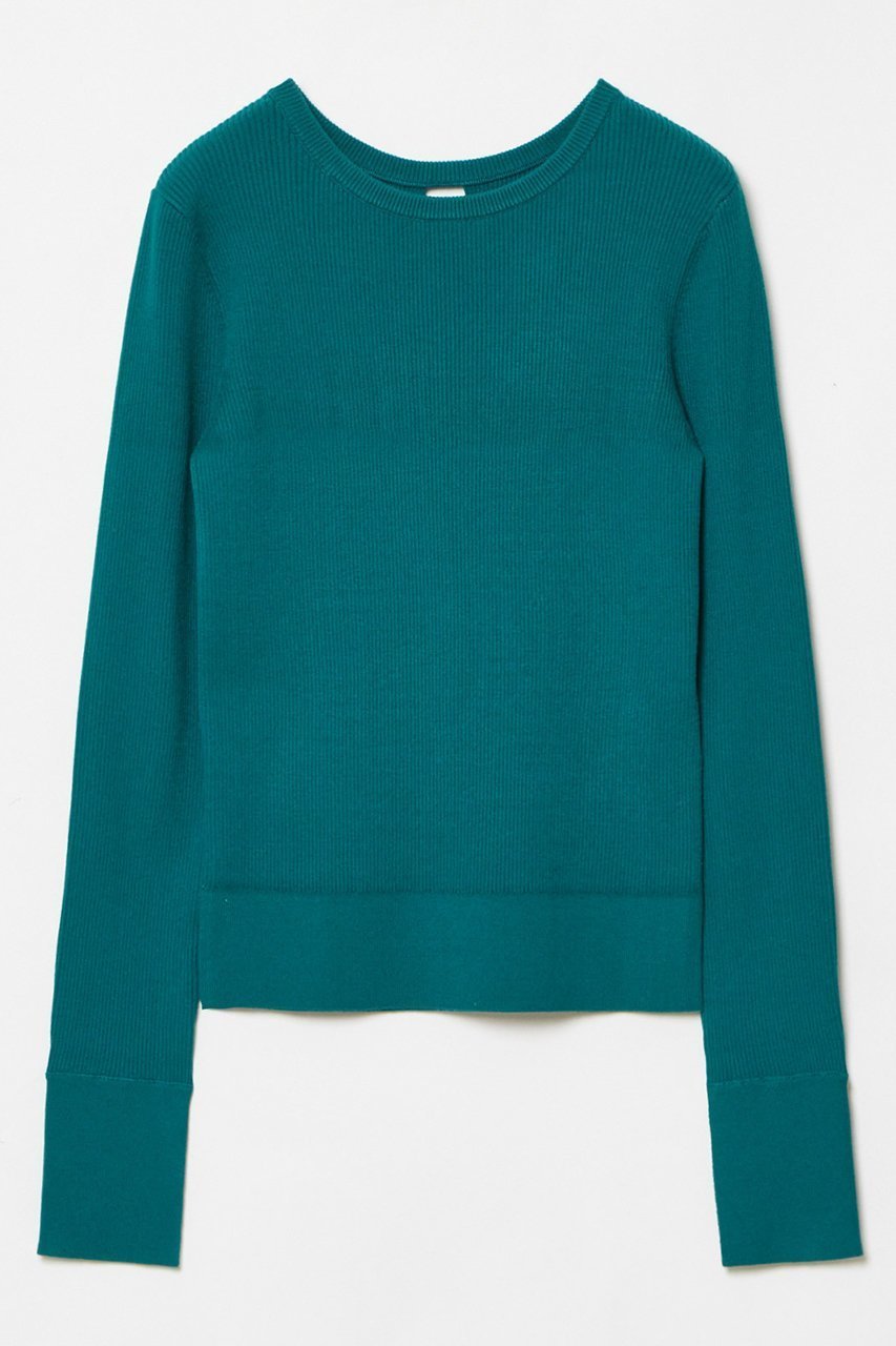【アルアバイル/allureville】の【LOULOU WILLOUGHBY】2WAY RIB プルオーバー インテリア・キッズ・メンズ・レディースファッション・服の通販 founy(ファニー) 　ファッション　Fashion　レディースファッション　Fashion for Women　トップス・カットソー　Cut & Sew Tops　ニット　Knit Tops & Sweaters　カジュアルプルオーバー・ニットトップス　Pullovers & Knit Tops / Casual Pullovers　シンプル　Simple, Minimal　フィット　Fit, Slim Fit　再入荷　Restock / Back in Stock　ブルーグリーン|ID: prp329100004358373 ipo3291000000032705604