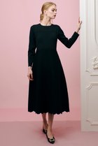 【アルアバイル/allureville】の【LOULOU WILLOUGHBY】スカラップニットワンピース ブラック|ID: prp329100004358375 ipo3291000000032705634
