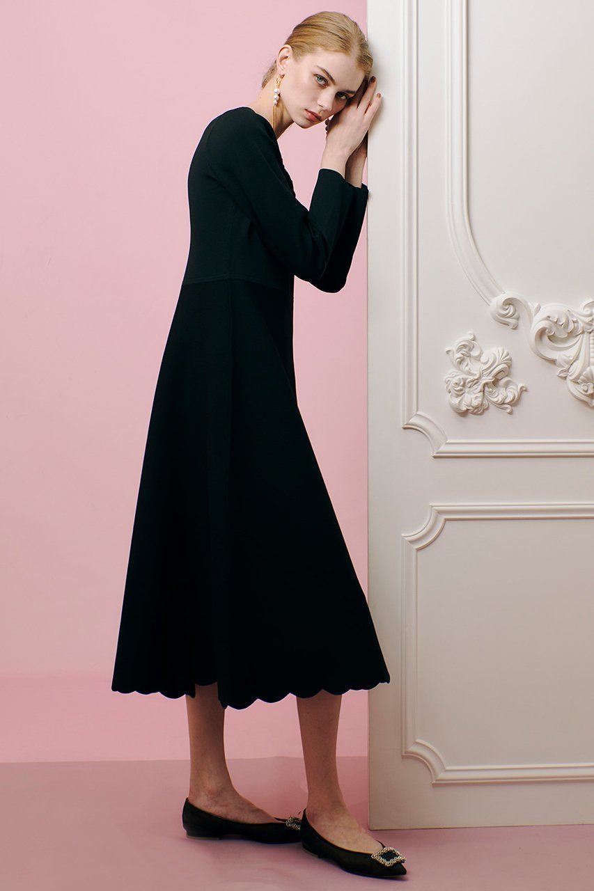 【アルアバイル/allureville】の【LOULOU WILLOUGHBY】スカラップニットワンピース 人気、トレンドファッション・服の通販 founy(ファニー) 　ファッション　Fashion　レディースファッション　Fashion for Women　ワンピース　Dresses　ニットワンピース　Knit Dresses　チュニック　Tunic Tops & Dresses　エレガント 上品　Elegant　シンプル　Simple, Minimal　スカラップ　Scallop, Scalloped Edge　チュニック　Tunic, Long Top　ロング　Long, Long-Length　再入荷　Restock / Back in Stock　other-2|ID: prp329100004358375 ipo3291000000032705636