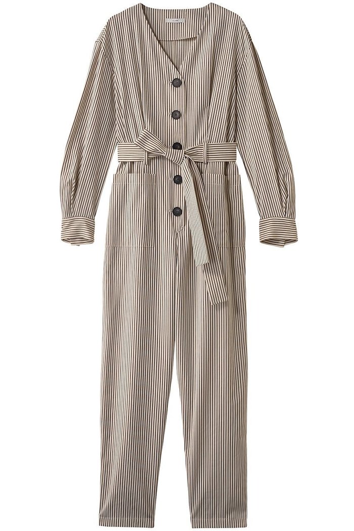 【クラネ/CLANE】のSTRIPE BIG BUTTON ALL IN ONE/オールインワン インテリア・キッズ・メンズ・レディースファッション・服の通販 founy(ファニー) https://founy.com/ ファッション Fashion レディースファッション Fashion for Women パンツ Pants & Trousers カットソー Cut and Sewn Top ストライプ Stripe, Striped Pattern フロント Front, Front Design マニッシュ Mannish, Boyish |ID: prp329100004358379 ipo3291000000032929368