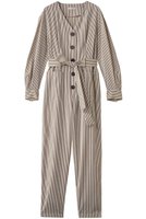 【クラネ/CLANE】のSTRIPE BIG BUTTON ALL IN ONE/オールインワン 人気、トレンドファッション・服の通販 founy(ファニー) ファッション Fashion レディースファッション Fashion for Women パンツ Pants & Trousers カットソー Cut and Sewn Top ストライプ Stripe, Striped Pattern フロント Front, Front Design マニッシュ Mannish, Boyish |ID:prp329100004358379