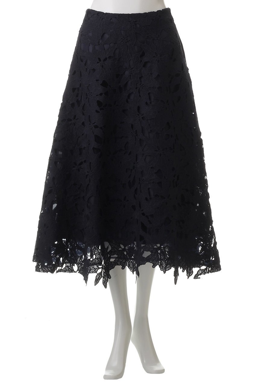 【ランバン オン ブルー/LANVIN en Bleu】のケミカルフラワーレースフレアスカート 人気、トレンドファッション・服の通販 founy(ファニー) 　ファッション　Fashion　レディースファッション　WOMEN　スカート　Skirt　Aライン/フレアスカート　Flared A-Line Skirts　ロングスカート　Long Skirt　エレガント 上品　Elegant　ケミカル　Chemical　シンプル　Simple　フェミニン　Feminine　フラワー　Flower　フレア　Flare　レース　Race　ロング　Long　春　Spring　other-2|ID: prp329100004358392 ipo3291000000031343773
