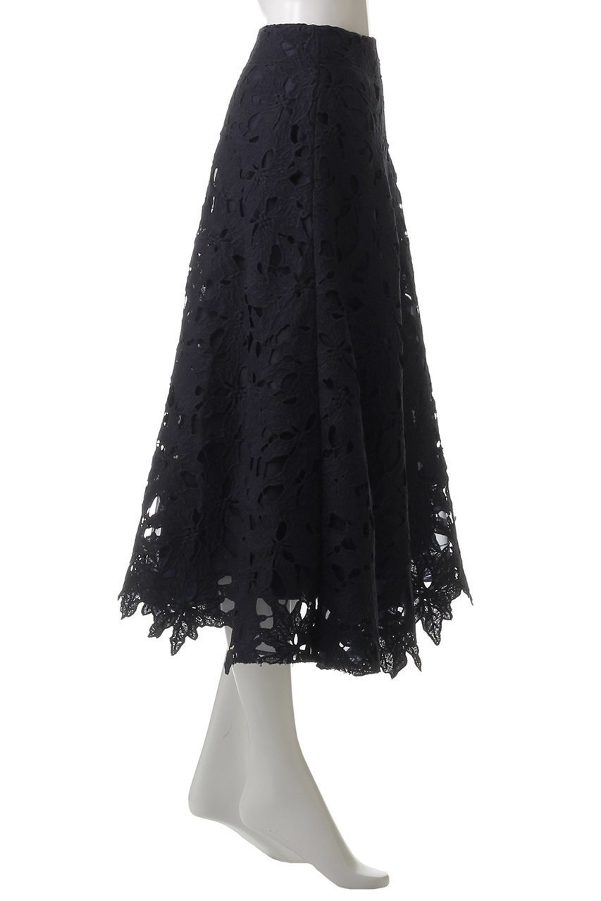 【ランバン オン ブルー/LANVIN en Bleu】のケミカルフラワーレースフレアスカート 人気、トレンドファッション・服の通販 founy(ファニー) 　ファッション　Fashion　レディースファッション　Fashion for Women　スカート　Skirts　Aライン・フレアスカート　A-Line & Flared Skirts　ロングスカート　Long Skirts / Maxi & Midi Skirts　エレガント 上品　Elegant　ケミカル　Chemical, Chemical Wash　シンプル　Simple, Minimal　フェミニン　Feminine, Girly　フラワー　Flower, Floral　フレア　Flare, Flared　レース　Lace, Lace Fabric　ロング　Long, Long-Length　春　Spring　other-3|ID: prp329100004358392 ipo3291000000032826151