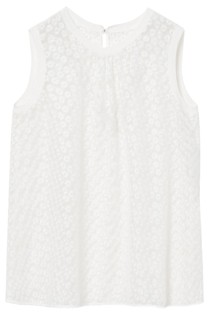 【アナイ/ANAYI】のフラワー刺繍ノースリーブブラウス インテリア・キッズ・メンズ・レディースファッション・服の通販 founy(ファニー) https://founy.com/ ファッション Fashion レディースファッション Fashion for Women トップス・カットソー Cut & Sew Tops キャミソール&ノースリーブ Camisoles & Sleeveless Tops シャツ・ブラウス・オフィスカジュアル Elegant Blouses & Button-Ups おすすめ Recommended / Our Picks アイレット Eyelet Lace ギャザー Gathered, Ruffled チュール Tulip, Tulip Motif ドッキング Docking, Mixed Material ノースリーブ Sleeveless, No-Sleeve フェミニン Feminine, Girly フラワー Flower, Floral モチーフ Motif, Design Theme ランダム Random, Irregular 再入荷 Restock / Back in Stock |ID: prp329100004358397 ipo3291000000035051923