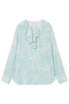 【アナイ/ANAYI】のバタフライプリントフリルブラウス 人気、トレンドファッション・服の通販 founy(ファニー) ファッション Fashion レディースファッション Fashion for Women トップス・カットソー Cut & Sew Tops シャツ・ブラウス・オフィスカジュアル Elegant Blouses & Button-Ups アシンメトリー Asymmetrical Style シルク Silk, 100% Silk シンプル Simple, Minimal ジョーゼット Georgette, Semi-Sheer Fabric スリーブ Sleeve, Long Sleeve / Short Sleeve フリル Frill, Ruffle プリント Print, Printed Pattern ロング Long, Long-Length 再入荷 Restock / Back in Stock 別注 Limited Edition, Custom Order 春 Spring thumbnail ライトブルー|ID: prp329100004358400 ipo3291000000035051931