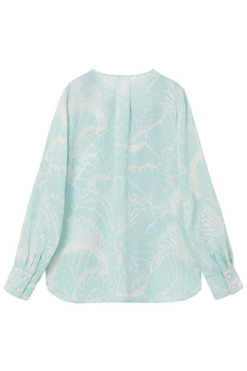 【アナイ/ANAYI】のバタフライプリントフリルブラウス 人気、トレンドファッション・服の通販 founy(ファニー) 　ファッション　Fashion　レディースファッション　Fashion for Women　トップス・カットソー　Cut & Sew Tops　シャツ・ブラウス・オフィスカジュアル　Elegant Blouses & Button-Ups　アシンメトリー　Asymmetrical Style　シルク　Silk, 100% Silk　シンプル　Simple, Minimal　ジョーゼット　Georgette, Semi-Sheer Fabric　スリーブ　Sleeve, Long Sleeve / Short Sleeve　フリル　Frill, Ruffle　プリント　Print, Printed Pattern　ロング　Long, Long-Length　再入荷　Restock / Back in Stock　別注　Limited Edition, Custom Order　春　Spring　other-2|ID: prp329100004358400 ipo3291000000035051932