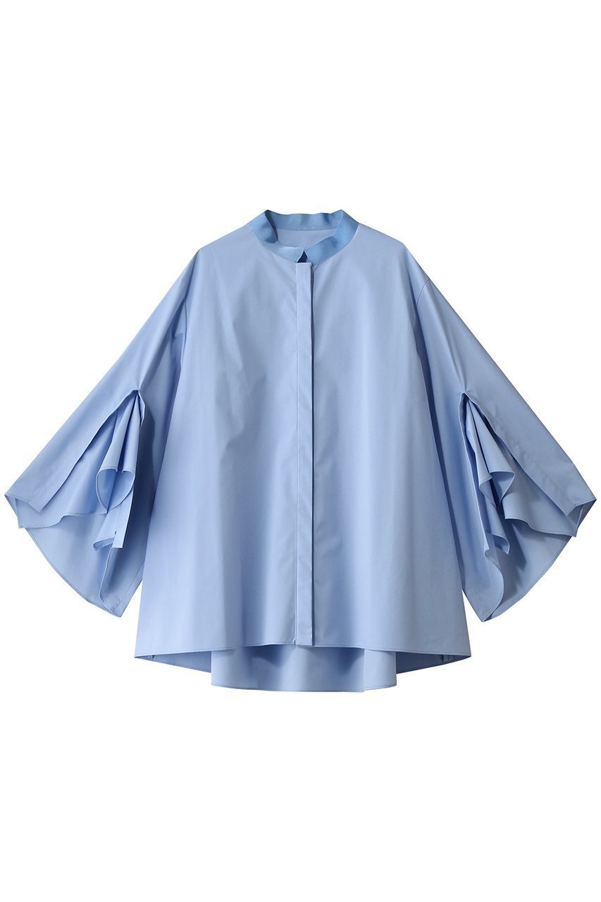 【ル フィル/LE PHIL】のラッフルスリーブブラウス インテリア・キッズ・メンズ・レディースファッション・服の通販 founy(ファニー) 　ファッション　Fashion　レディースファッション　WOMEN　トップス・カットソー　Tops/Tshirt　シャツ/ブラウス　Shirts/Blouses　ショート　Short　スリーブ　Sleeve　ドレープ　Drape　羽織　Haori　ブルー|ID: prp329100004358415 ipo3291000000030840792